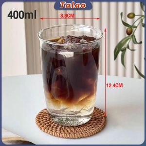 Talao Drinking Glass Cup Light Transparent Glassware For Juice Coffee Cup 300ML 400ML