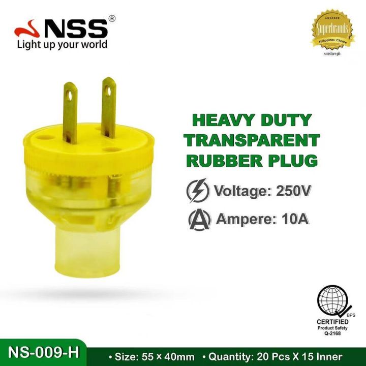 Nssl Plug NSS Transparent Yellow Plug Electrical 2 Pin Plug NS-009-H | Lazada PH