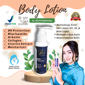 SELVI Brightening Body Lotion UV Protection Moisturizer Niacinamide Arbutin Collagen Vitamin E 100 ml
