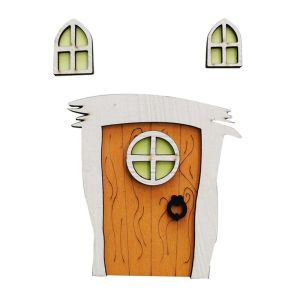 MAOMEI STORE Hoạt hình Cửa tinh huỳnh quang Mini Thu nhỏ Thu nhỏ nhà gỗ Đa phong cách Dễ thương Đồ trang trí cửa cổ tích Đồ trang trí Graden