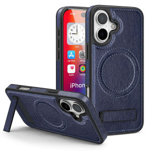 iPhone 16 Pro Max / iPhone 16 Pro / iPhone 16 Plus / iPhone 16 Phone Case PU Leather Phone Case Built-In MagSafe Charging Magnetic Adjustable KickStand Military Grade Protection