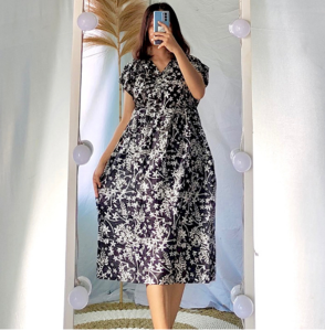 Daster Kimono Silang Baju Tidur Bunga Jumbo Ld 120cm Terbaru Kekinian