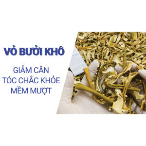 Vỏ bưởi khô 100g cùi mỏng xanh thơm pha trà giảm cân làm mềm mượt tóc xông tắm xông nhà