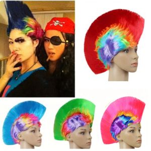 FGJHD Natural Funny scomb Fluffy Colored Mohawk Wig Bar Disco Rainbow Punk Wig Cosplay Party