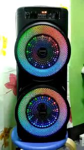 BIG DOUBLE TWS 8*2 BLUETOOTH KARAOKE SPEAKER AUXIN FMRADIO FREE MIC REMOTE