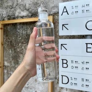 750ml Elegant Transparent Straw Plastic with 2 Lids Cover Portable Aesthetic Cute Water Handy Cup
