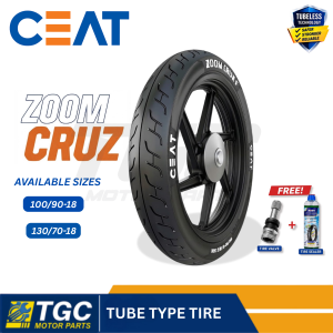 CEAT TUBE TYPE TIRES FOR MOTORCYCLES ZOOM CRUZ 100/90-18 & 130/70-18 ( 1 PC )
