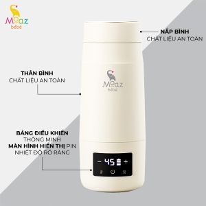 (HoảTốc1h) Bình đun nước cầm tay di động Moaz BéBé MB058 Universe MB058 Plus - Máy nấu nước pha sữa pin sạc MB058Plus