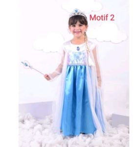 ( bisa cod ) PAKET lengkap 1 set Dres Frozen + Mahkota - Dress Frozen + Aksesoris Mahkota / 1 set Kostum Princess Frozen Elsa