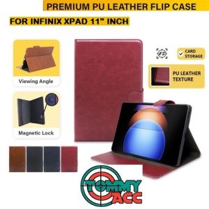 SARUNG BUKU FS INFINIX XPAD 11.0 INCH FLIP COVER LEATHER FLIP CASE BUKA TUTUP