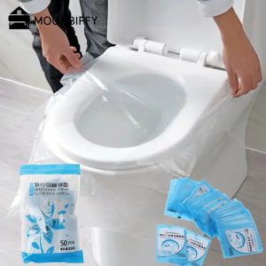 30Pcs boleh guna tandas tempat duduk perlindungan Mat mudah alih 100% kalis air keselamatan tandas tempat duduk Pad untuk perjalanan/perkhemahan aksesori bilik mandi