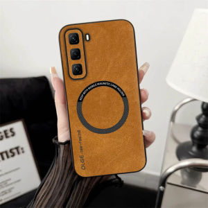 Casing Infinix Hot 50 Pro Plus Leather Magnetic Support Wireless Charging