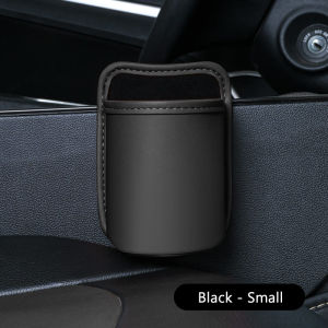 SEAMETAL Car Door Storage Box PU Leather Auto Seat Back Hanging Cup Holder Trash Can Multi-function Car Storage Pocket Organizer