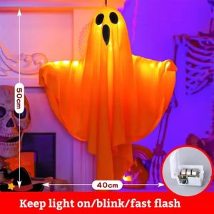 Halloween Party LED Glow Ghost Home Indoor Outdoor Decoration Supplies 2025 Haunted House Bar Hanging Horror Props with Lights