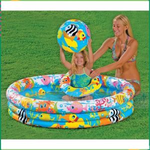 Bộ hồ bơi phao 3 món cho bé. hồ kích thước 132x28cm + phao + bóng.