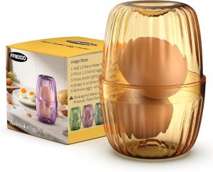 Hard Boiled Egg Peeler Upgraded    Peel 1-2 Eggs in 1 Go    Make Deviled Eggs Easier (Orange)