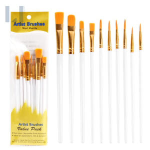 Bộ 10 cọ vẽ chuyên dụng vẽ màu nước màu acrylic tô tranh số hoá - Bộ cọ vẽ tiện dụng với nhiều kích cỡ