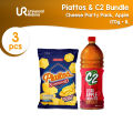 1 x Piattos Supersized Cheese Flavored Potato Crisps 170g and 1 x C2 Litro Apple Green Tea 1L. 