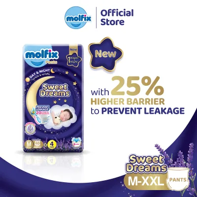Molfix Sweet Dreams Pants (M50/L44/XL38/XXL34) (4 Packs) (Carton)