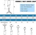 SILANON Fishing 3 Way Swivel Snaps Stainless Steel Cross Line Duo Lock Snap Swivels Saltwater Barrel Triple Swivels Fishing Tackle Connector for Catfish Trolling Surf Rig 26-83LB. 