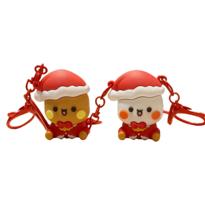 Themed Keychain Santa Doll Ornament Strong PVC Holiday Decoration Holiday Car Keyring Easy to Use for Car Key