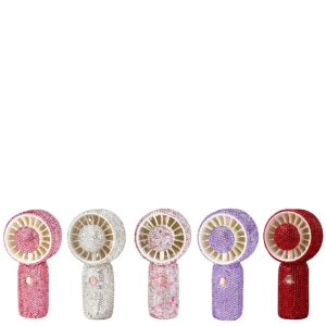 RGFV STORE 3 bánh răng Quạt cầm tay đính đá Bền lâu Lấp lánh Quạt cầm tay di động Sành điệu Có thể sạc lại bằng USB Quạt điện cá nhân Sử dụng khi đi du lịch