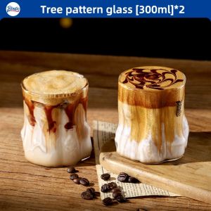 BINCOO Glass Coffee Cup Espresso Latte Cup Heat-Resistant Tea Cup 300ML