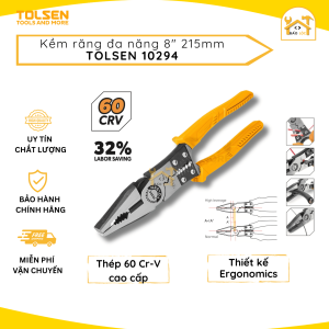 Kìm răng cắt đa năng 215mm 8.5″ Tolsen 10294 - Hàng chính hãng.