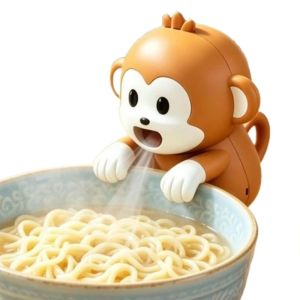 WEHUAN Cute Cartoon Design Cartoon Monkey Electric Fan USB Rechargeable Air-Blowing Attachmen Food Cooling Fan Cooling Artifact Three-speed Fan Hanging Cooling Tool Home Use