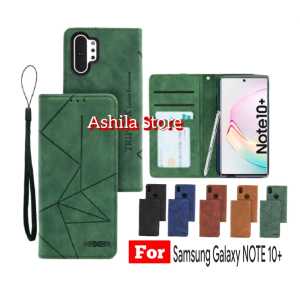 Case Flip Magnet For Samsung Galaxy note 10 plus Casing Dompet Motif Flip Cover Leather Premium