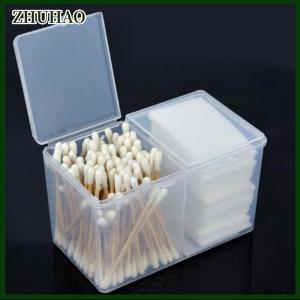 ZHUHAO Twin Well Empty Grids Portable Storage Case Wipe Pads Cotton Swab Container