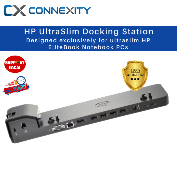 Station D'Accueil UltraSlim HP D9Y32AA#ABB-RFB Reconditionnée Avec PSU - Argent - Compatible ProBook EliteBook
