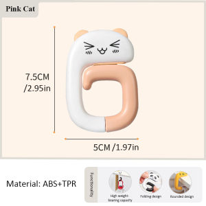 Desktop Hook,Multi-Function Reusable Non-Slip Small and Delicat Lightweight Plastic S Type Foldable Portable Cute Cartoon Solid Anti-Break for Office Student Backpack Clothes Holders Hanging Rack