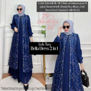 Dress jumbo bella 2 in 1/ gamis wanita murah/ gamis syari jumbo/ busana muslim wanita/ dress wanita/ kaftan wanita