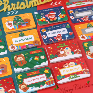 20Pcs Christmas Reward Scratch-off Vouchers Reward Gift Love Coupons DIY Xmas Notes Festival Tickets Love Note Game Cards