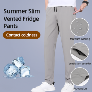 Mens ultrathin breathable ice casual pants