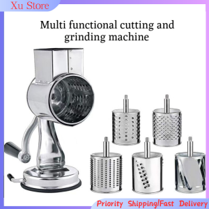 Rotary multifunctional drum grinder with 5 drum blades used for cheese grinding and nut grinding vegetable chopping