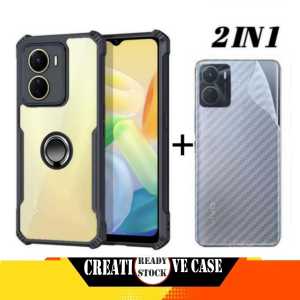 PROMO PAKET 2 INC 1 CASE VIVO Y27 4G 2023 / VIVO Y27 5G 2023 / VIVO Y16 2022 Ultra Slim Shockproof Transparent Premium Softcase Anti Fall CINCIN RINKG