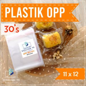 (100 Pcs) Plastik OPP Lem 11 x12 cm 30S Micron - Plastik OPP Tebal untuk Aksesoris /Jajanan dan Kue Basah Pasar
