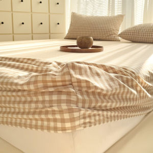 Abraca Dabra Minimalist checked sheets Hight Quality 800TC Fitted sheet Bedsheet Pillowcase Single Queen King Size Bedding