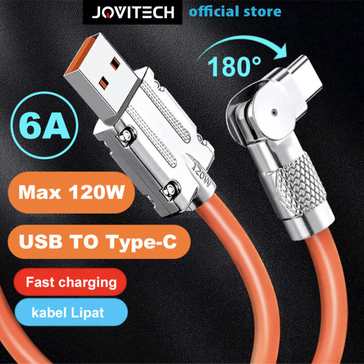 【COD】Jovitech 120W Tipe C Data Cable 6A Fast Charging Zinc Alloy 120CM