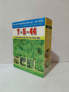 Phân bón hỗn hợp NPK 7-5-44 hộp 1 kg ra hoa sớm đồng loạt chắc hạt lớn trái đẹp màu.