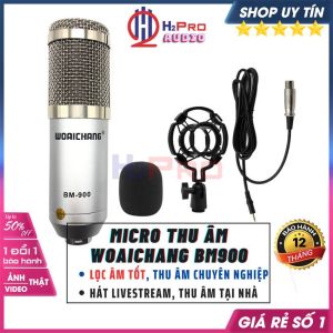 Mic Thu Âm Woaichang Bm900 Cao Cấp Micro Livestream BM900 Chuyên Dụng Cho Dòng Sound Card K10 K300 H9 V8-H2Pro Audio