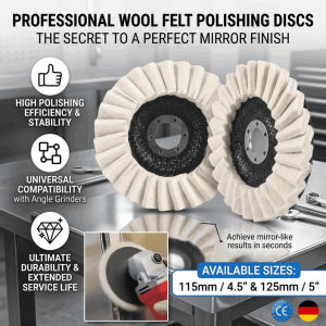 5 Inch Wool Felt Flap Polishing Disc Sturdy Angle Grinder Polishing Wheel  Louver Polishing Disc for Metal Ceramic Grinding Tool