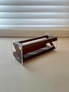 Acrylic desktop storage multifunctional phone remote holder ins-style light-coffee-table display