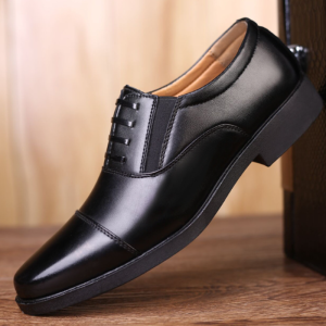 Brand WHITBY（3 Days Delivery）COD Mens Casual Business Shoes Black Soft Leather Shoes For Men Pointed Dress Shoes Mens Pull On Office Formal Shoes Plus Size 45 46 47 48