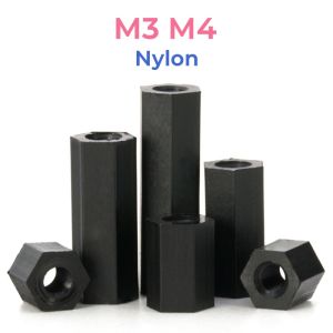 Đen Chân Đế Lục Giác Nối Dài 5mm ~ 45mm Bằng Nhựa nylon Lục Giác m3 m4 Cách Điện Chuyên Dụng