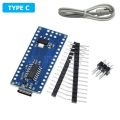 (1ชิ้น) AH031 บอร์ด Arduino Nano V3.0 พร้อมสาย ATmega328P CH340 CH340G Type-C แบบยังไม่บัดกรีขา Unsoldered. 