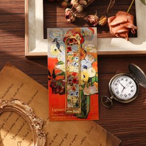 INTOONE 1pc Metal Bookmarks Oil Painting Series Vintage Aesthetic Van Gogh Bookmarks Hollow Out Metal Bookmarks Book Lovers