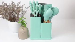19PCS silicone kitchen utensils set Spatula For Non Stick Pan Shovel Wooden Handle Cooking Tools Set[Fast Shipping]